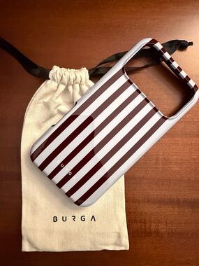 BURGA Brown & White Striped iPhone Case